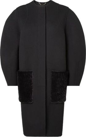 Fendi Jassen, Dames, Zwart, XS, Wol, Enkelrijige midi-jas