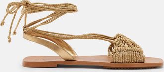 AllSaints Econyl/Cotton Donna Leather Rope Strappy Sandals, Size: UK 8/US 11/EU 41