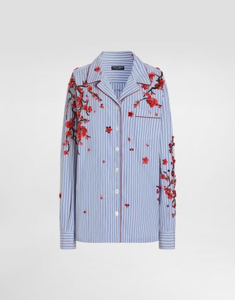 Dolce & Gabbana Poplin Shirt With Cherry Tree Embroidery - Woman Shirts And Tops Multi-colored 38