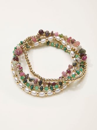 Fat Face FatFace Green Multi Stretch Bracelets