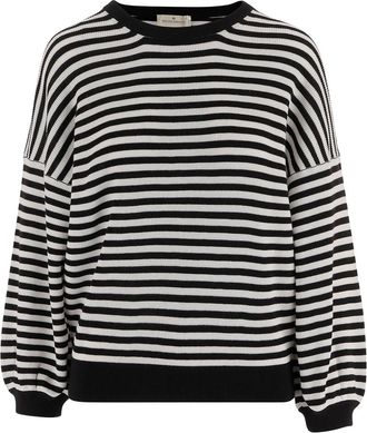 Bruno Manetti Black Stripes Round Neck Sweater