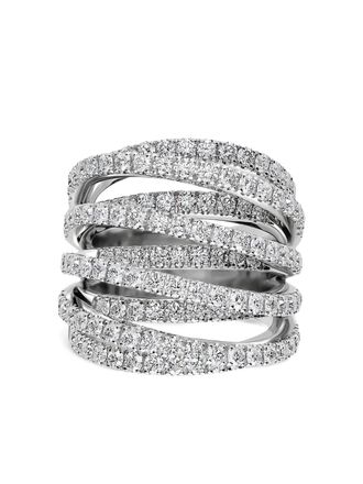 Leo Pizzo 18K white gold Waves diamond ring - Silver