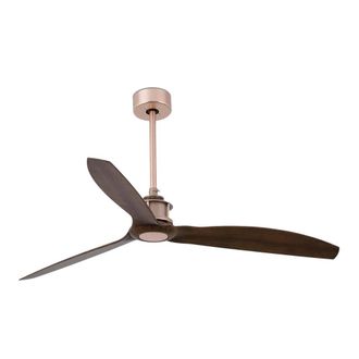 Netlighting Just Medium Ceiling Fan Wood Copper Optional LED Light Sold Separately in Brown