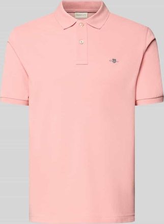 GANT Slim Fit Poloshirt mit Logo-Stitching in Lachs, Gr&ouml;&szlig;e XXXL