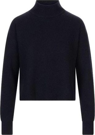 Max Mara Fufy Ribbed Mock Neck Sweater - Dames - Coltruien - Zwart - L - Wol - Truien & Vesten