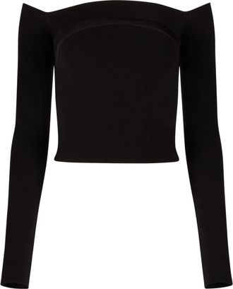 Nina Ricci off-shoulder wool-blend top - women - Wool/Polyester - M - Black