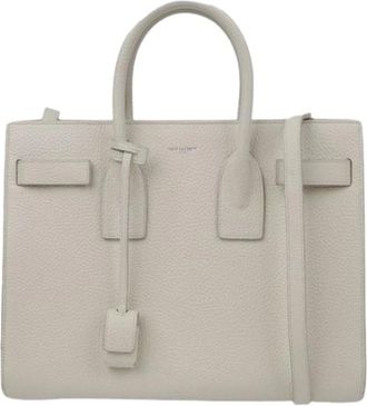 Saint Laurent Pre-owned Tote Bags, female, Beige, Size: ONE SIZE Pre-owned Small Tote Shoulder Bag
