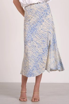 Elan Sahara Midi Skirt With Side Slit In Blue