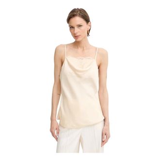 Twinset Top de Sat&eacute;n - Tops - Mujer - Beige - XS