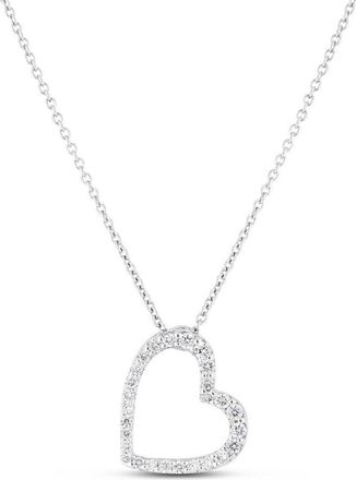 Roberto Coin 18K White Gold Tiny Treasures Diamond Heart Necklace - 000141AWCHX0