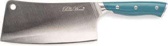 Pioneer Authentic Jeans Signature Stainless Steel Cleaver Knife, 7 inch, Teal