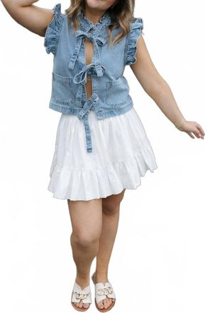 Le Lis Blanc Deux Mid Rise Bubble Hem Mini Skirt In White