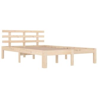 Berkfield Home Beautiful Bed Frame Solid Wood 200x200 cm in Light Sand