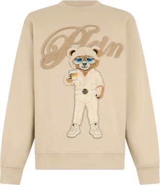 Philipp Plein Sweatshirt Ls Teddy - Heren - Sweatshirts - Beige - L - Katoen - Hoodies & sweatvesten
