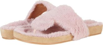 Jack Rogers Jacks Comfort Cozy Sandal Womens Blush Faux Fur Thong JOBB1460