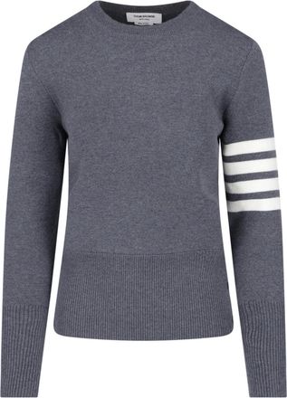 Thom Browne Crew Neck Sweater with Bold Stripe Accents