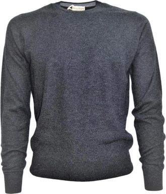 Cashmere Company Jersey - Heren - Ronde hals truien - Grijs - 3XL - Wol - Truien & Vesten