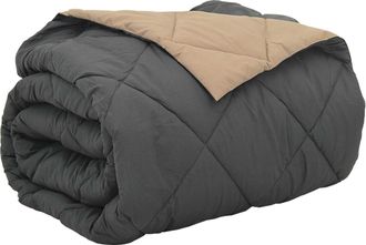 vidaXL Edred&oacute;n De Todo El A&ntilde;o Antracita Y Tono Arena 200 X 200 Cm Vidaxl