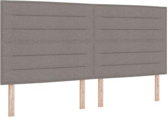 vidaXL Headboard Height Adjustable with Headboard Taupe 200 cm Fabric vidaXL