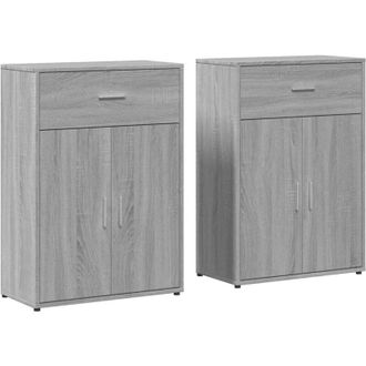 vidaXL Vidaxl - Aparadores 2 Uds Madera De Ingenier&iacute;a Gris Sonoma 60x30x84 Cm
