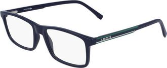 Lacoste Eyeglasses Rectangle Full Rim, Blue Frame And Clear Demo Lenses Lens L2858N424