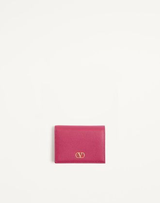 Valentino Garavani VLogo Signature Grainy Calfskin Wallet Wo