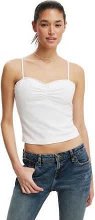 Cotton On Womens Bow Cotton Cami in White at Nordstrom, Size 2