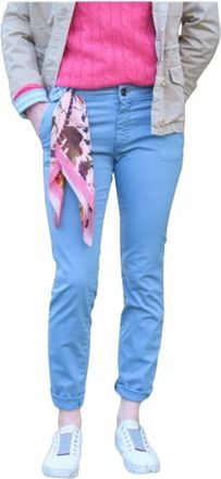 Mason's Jacqueline Cotton Chino Broek - Dames - Slim Fit Broeken - Blauw - L - Katoen - Broeken