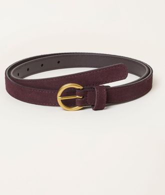 Fat Face FatFace Burgundy Red Plain Suede Belt