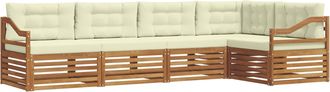 vidaXL Conjunto De Sof&aacute;s De Exterior 5 Uds. Natural Y Crema Vidaxl