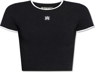 Amiri Gestreepte Top - Dames - T-shirts - Zwart - S - Polyester - Tops