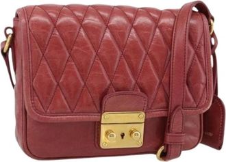 Miu Miu Pre-owned Shoulder Bag - Dames - Vintage Schoudertas - Rood - ONE Size - Leer - Vintage