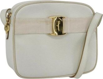 Ferragamo Pre-owned Cross Body Bags, female, White, Size: ONE SIZE Pre-owned Leather Cross Body Bag