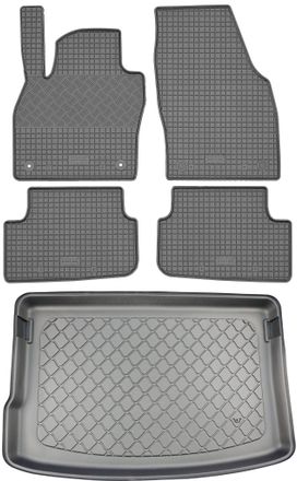 OEM Skoda Fabia Iv Hatchback (5 Puertas) Desde Septiembre De 2021. Juego De Alfombrillas De Goma Para Coche Y Alfombrilla Para Maletero