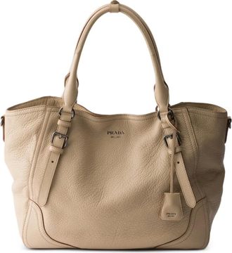 Prada large leather tote bag - Beige