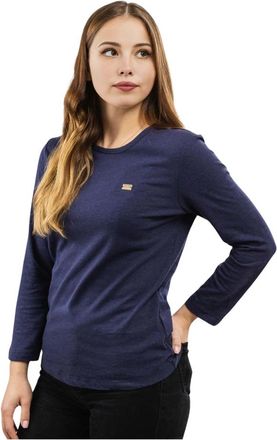 Emporio Armani Longsleeve Shirt - Dames - Longsleeves - Blauw - L - Katoen - Tops