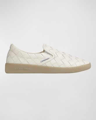 Bottega Veneta Sawyer Woven Leather Slip-On Sneakers