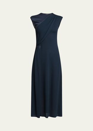 Giorgio Armani Gathered Sleeveless Midi Dress
