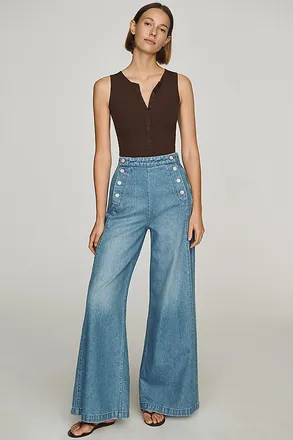 Mother Sugar Cone Sailor High-Rise Wide-Leg Jeans