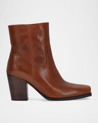 Frye Shiloh Waxy Full-Grain Leather Zip Booties