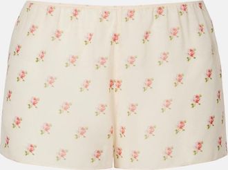 Khaite Shorts Tilly in organza di seta con stampa floreale