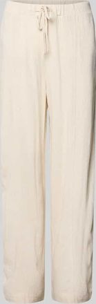 Jake*s Casual Stoffhose aus Viskose-Leinen-Mix mit elastischem Bund in Beige, Gr&ouml;&szlig;e 34