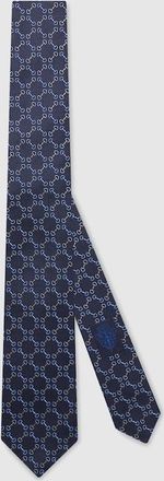 Gucci Horsebit Silk Jacquard Tie, Blue