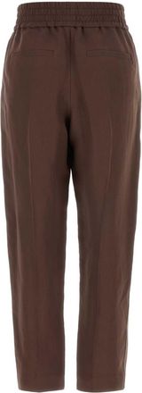 Brunello Cucinelli Womens Viscose-Linen Blend Trousers Brown