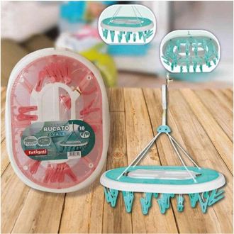 Trade Shop Trade Shop - Tendedero De Pl&aacute;stico 18 Pinzas Tendedero Oval 38301