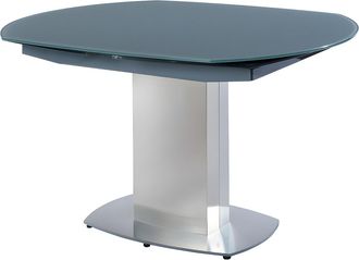 Vente-Unique Mesa de comedor extensible TALICIA - Cristal templado y metal - 6 a 8 cubiertos - Color Gris