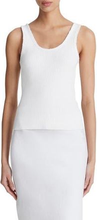 Vince Scoop Neck Rib Tank in Optic White at Nordstrom Rack, Size X-Large