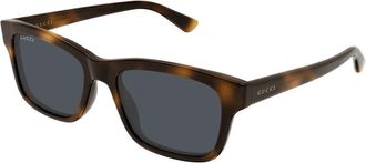 Gucci Zonnebril met vierkant montuur - Heren - Zonnebrillen - Bruin - 54 MM - Accessoires