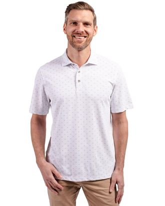 Cutter & Buck Virtue Eco Pique Tile Print Recycled Mens Polo Shirt