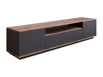 Vente-Unique Mueble TV con 3 puertas y 1 estante - Antracita y natural - LOTULA